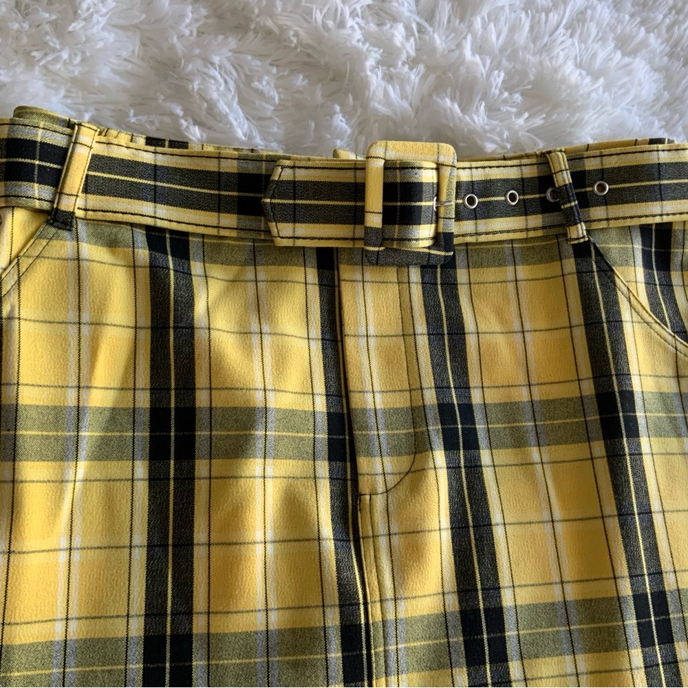 Hollister Yellow Black Pencil Mini Skirt Casual - Picture 4 of 6